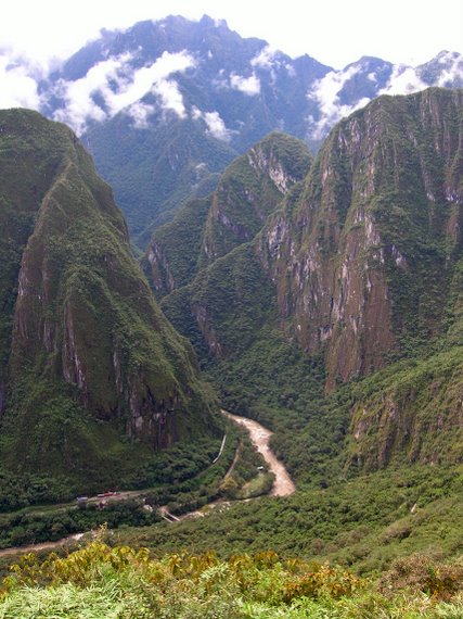 view from Machu Picchu back to the Urubamba valley