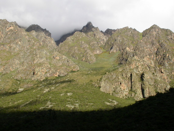 The  landscape on returne by train from Aguas Calientes to Cuzco