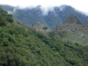 view to the entrance of Machu Picchu
