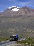 The vegetation at elevation of about 4000m, in the background Nevada Chanchani, road to Puno.