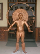 Iquitos, statue of an ancient Indian in the musem