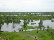 View over the Nanay river. Rain season hence overflowed jungle