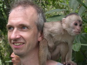 At the butterfly farm it is easy to find a friend (coauthor Tapani Hegewald with an ape)