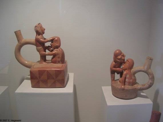 Erotic pottery in museum Museo Rafael Larco Herrera