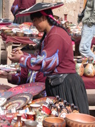 Raqchis native woman with souvenir stall