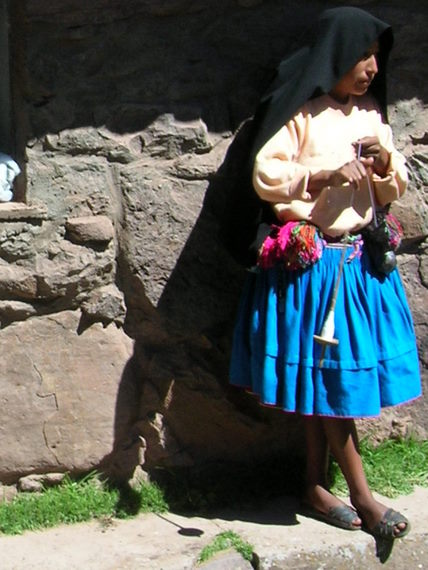 Lake Titicaca, island Taquile, traditional costumes