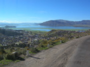 road Juliaca to Puno, view to Lake Titicaca