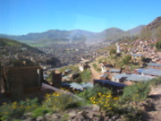 road Juliaca to Puno, view of the city of Puno