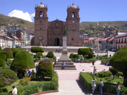 Puno, plaza major and cathedral