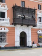 Trujillo, house with historical balcony from colonial time